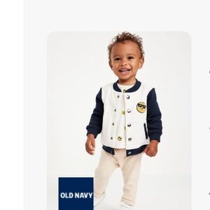 Old Navy Navy and White Kids Jacket
